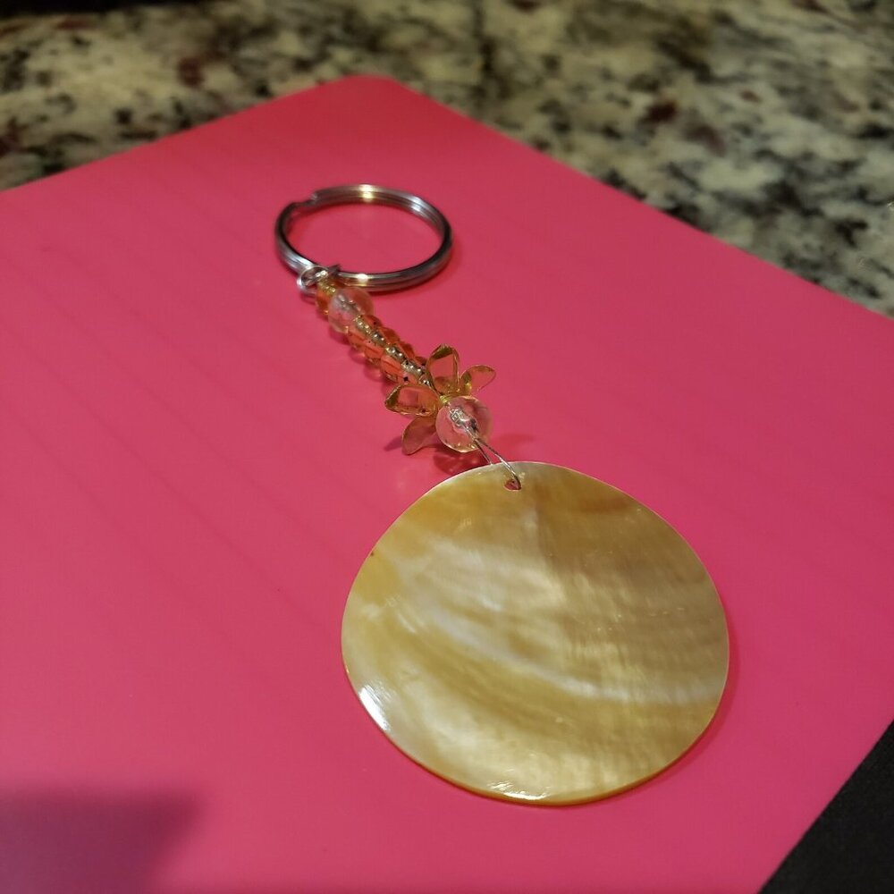 Floral Moon Keychain | Handmade Beaded Keychain for Women | Simple & Feminine